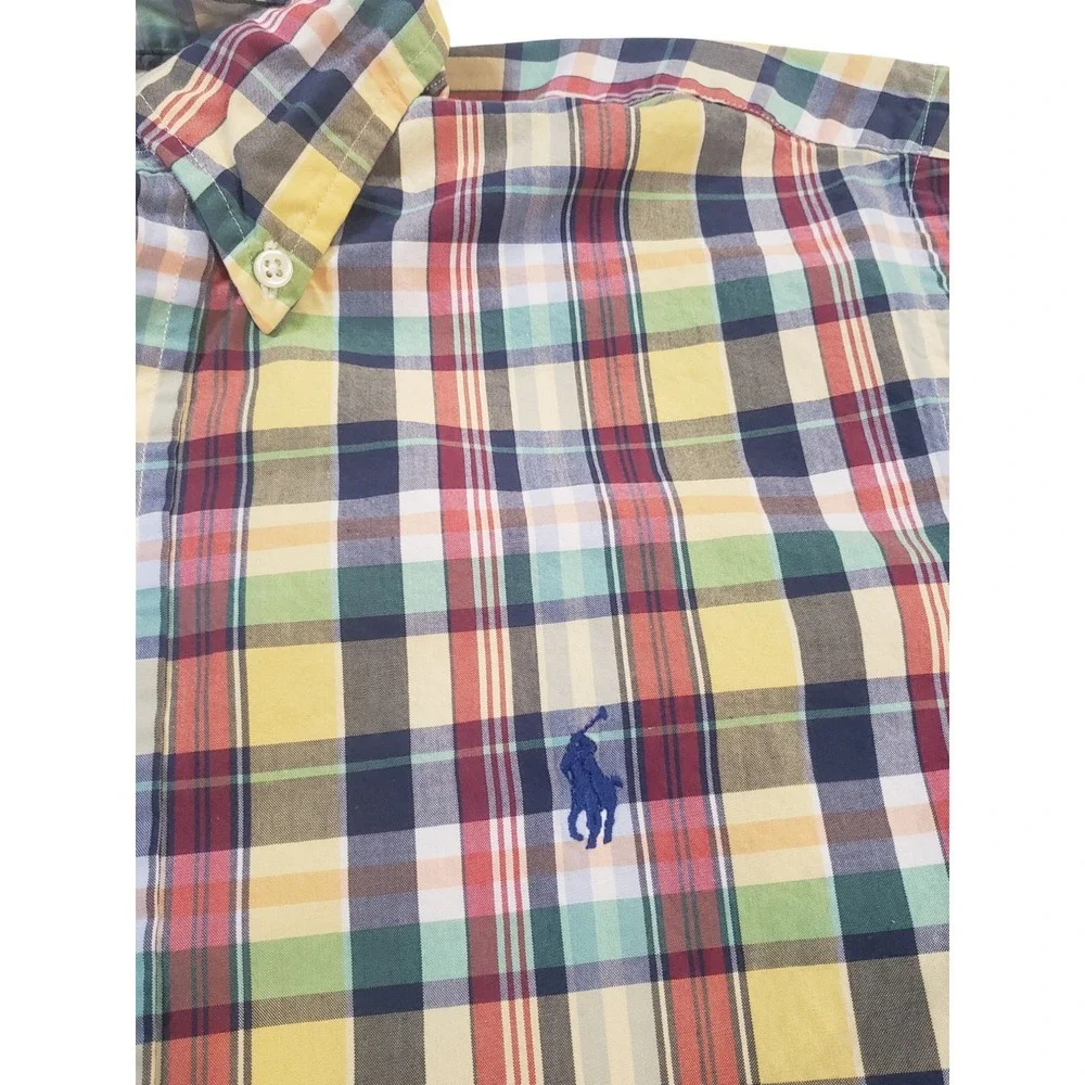 Ralph Lauren Button Up Long Sleeve Shirt Mens Multicolor‎ S Plaid Classic Fit